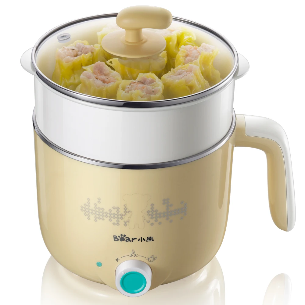 

220V Multifunctional Electric 1.2L Hot Pot Electric Mini Portable Multi Cooker Stewing Cooking With Steamer