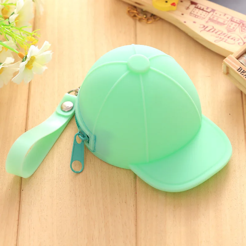 Кепка шляпа стиль желе карамельный цвет силиконовый кошелек для монет детский подарок мультяшный трендовый мини-сумка Дамский кошелек для мелочи женские умные кошельки - Цвет: green