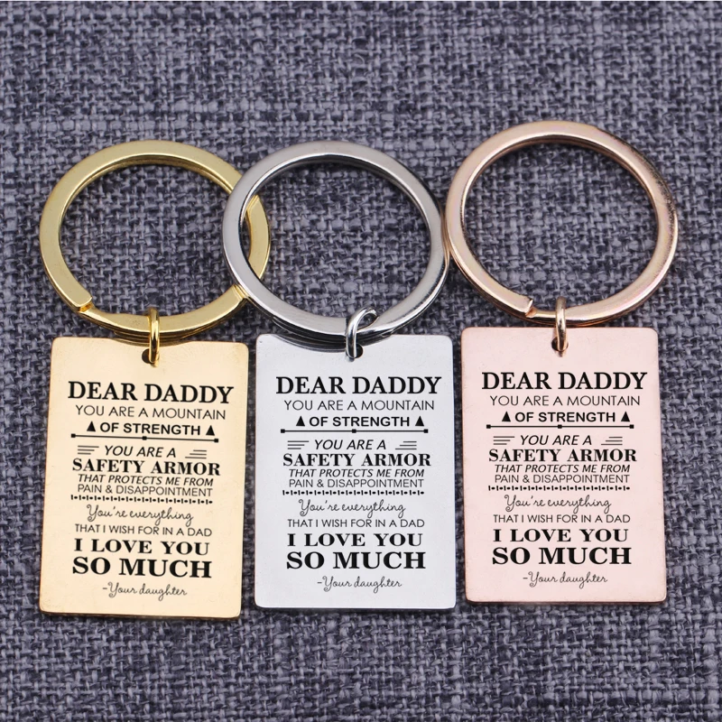 

Key Holder Gift Dear Daddy I Love You So Much Present Key Set Present From Daughter Trinket Accessories Keyrings Engraving