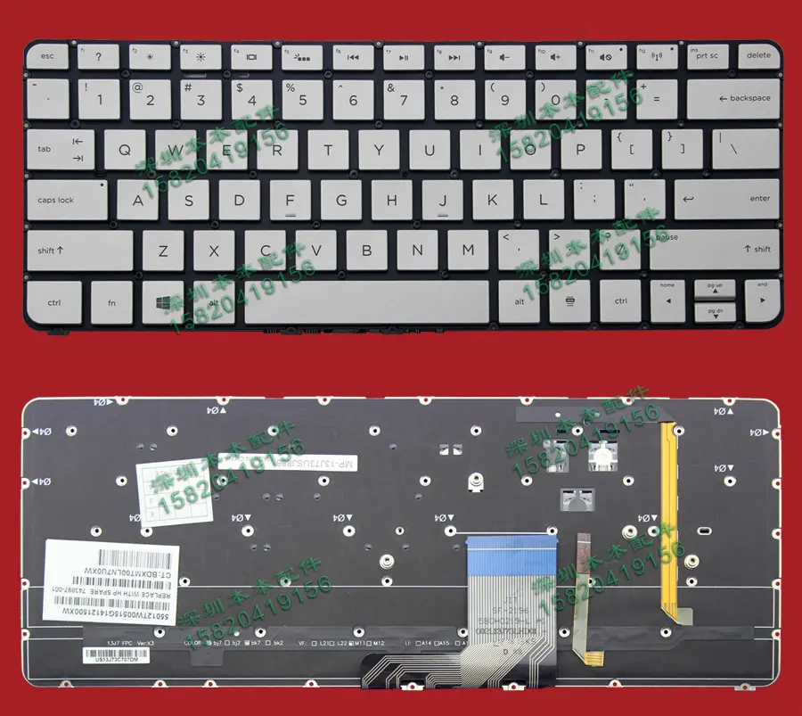 New original For HP 13 3000 Laptop keyboard with backlight