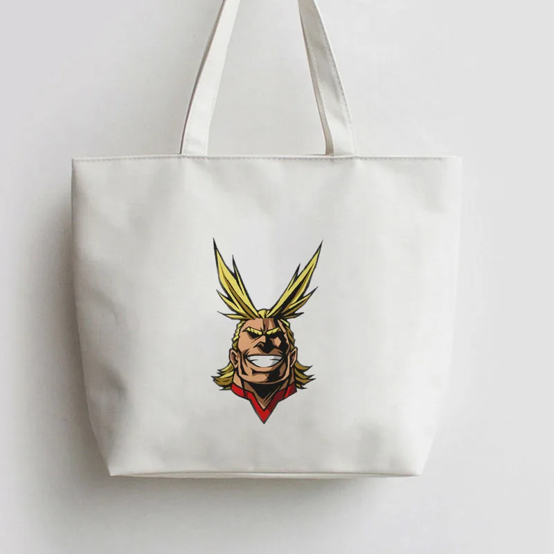 

Boku No Hero Academia All-Might smile Canvas Tote bags Japanese Anime Cartoon Shopping bag school Grocery Bag AN138