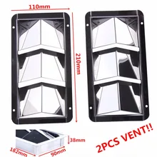 2 Шт Лодка жалюзи вентиляционное отверстие 8-1/" x 4-3/8" Нержавеющая сталь лодка морской 3 слота вентиляционное отверстие