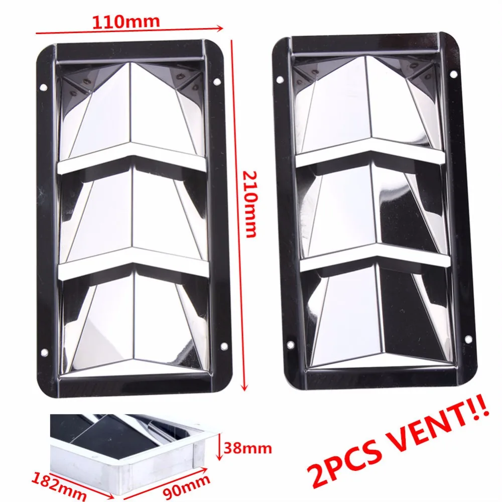 

2Pcs Boat Louver Vent 8-1/4" x 4-3/8" Stainless Steel Boat Marine 3 Slots Vent