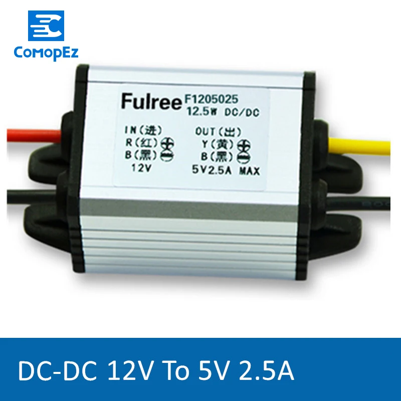 Haute Puissance Etanche COURANT CONTINU-DC 12 V 24 V Step-down to 5 V 10 A voiture 50 W Puissance Convertisseur
