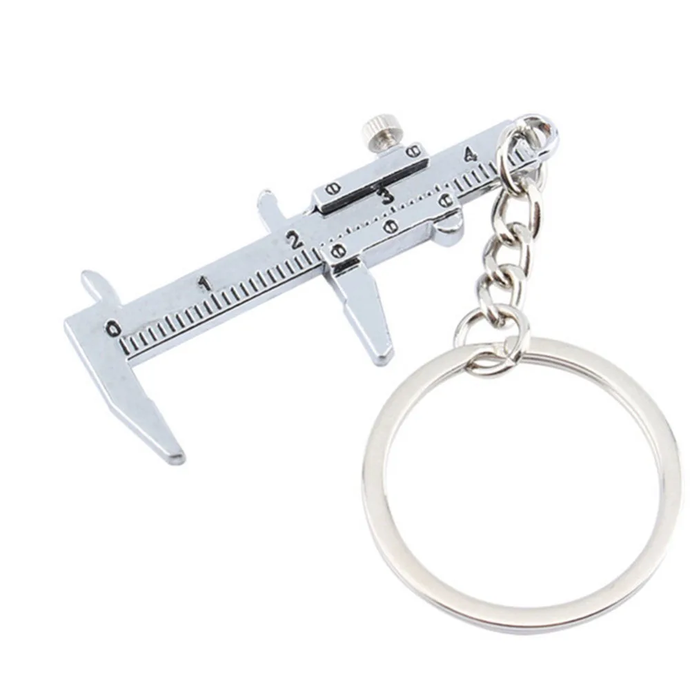 

1 PC New Arrival Classic Silver 3D movable Vernier Caliper Ruler Model with keyring keyfob KeyChain Birthday Gift