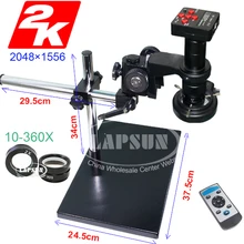 Lapsun Lastest 30MP 2K 1080P HD промышленный лабораторный микроскоп камера HDMI выход USB+ подставка+ c-крепление объектива+ 144 светодиодный кольцевой свет