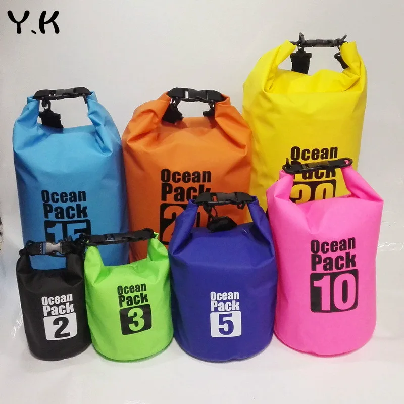 

Y.K 2/3/5L PVC Outdoor Drifting Bag Portable Rafting Diving Dry Bag Sack Waterproof Folding Swimming Storage Bag River Trekking
