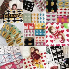 Детское трикотажное одеяло ручной работы с крестом/кроликом/лебедем, хлопковое Клетчатое одеяло для кровати, дивана, кроватки, кроватки, Cobertores Mantas, Пеленальное банное полотенце