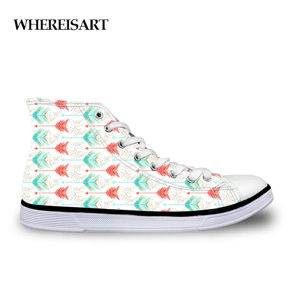 

WHEREISART 2019 Fashion Canvas Shoes A Shot in Water Print Women Vulcanization Shoes Students Walking Female Sneakers Zapatos