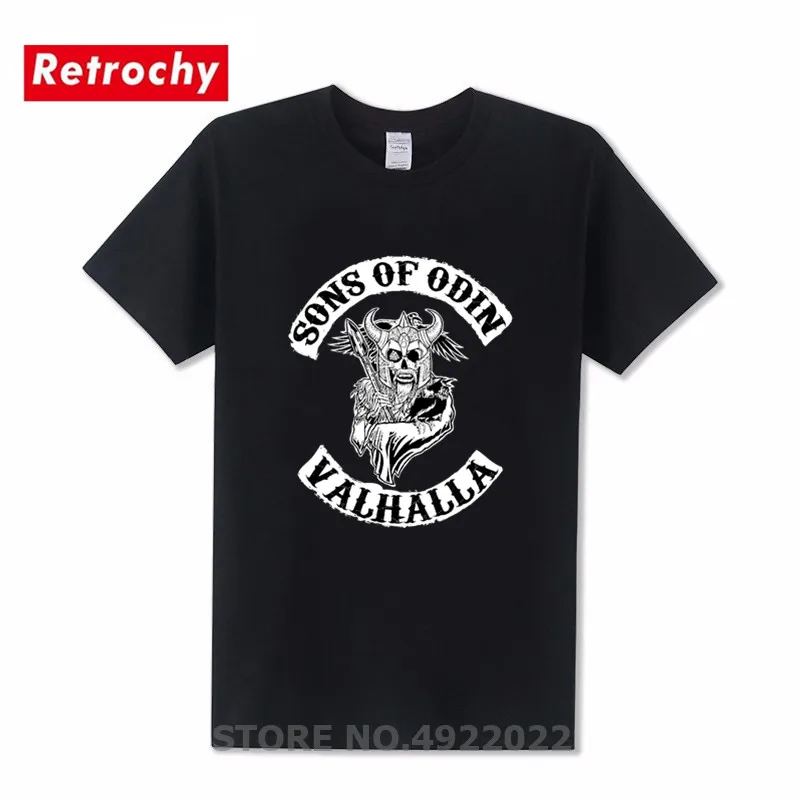 Мужская футболка с круглым вырезом Sons of Odin Valhalla Повседневная из 100% хлопка большие