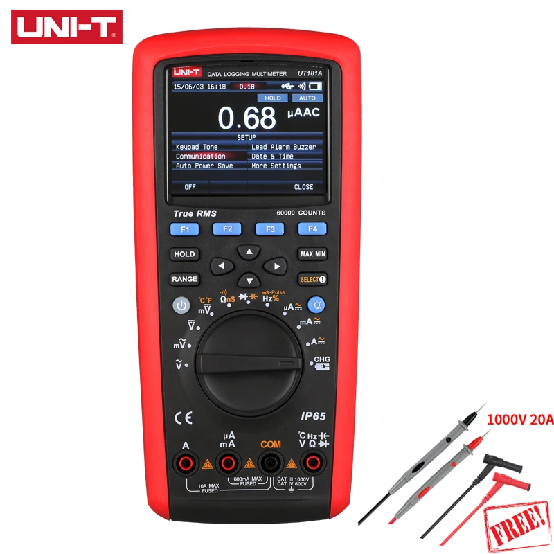 

UNI-T UT181A D07A True RMS Datalogging Digital Multimeter 1000V 0.1% Test Accuracy Phone/PC Software Trend Capture Function