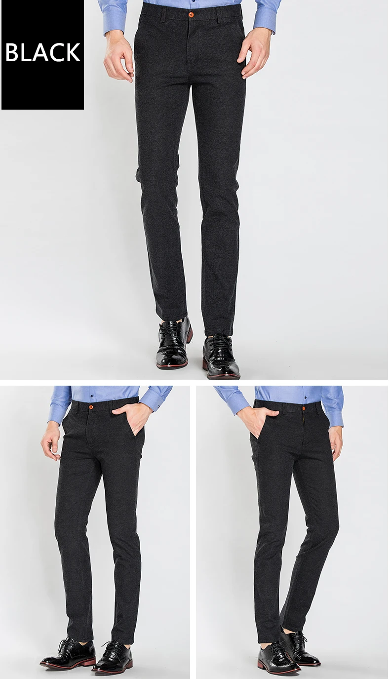Зимние флисовые теплые мужские штаны, деловые повседневные толстые рабочие длинные брюки, Стрейчевые Классические хлопковые брендовые офисные мужские брюки