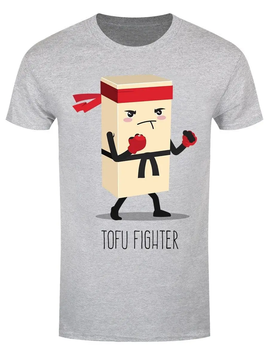 Tofu Fighter Men's Grey T shirt harajuku Summer 2018 free shipping t