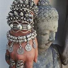 Новинка, модный дешевый браслет в богемном стиле, винтажное турецкое серебро, Анталия, браслет Цыганский пляж, шикарный праздничный серебряный браслет с монетами