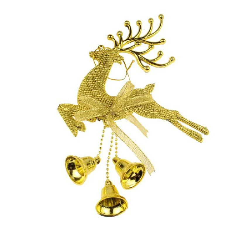

New Year Natal Reindeer Christmas Tree Hanging Ornament Party Xmas Decor Bauble Deer With Bells Christmas Decorations for Home