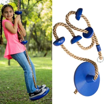 

Jungle Gym Climbing Rope With Platforms And Disc Swing Seat Fitness Swing Set Accessories Kids Swing Seat