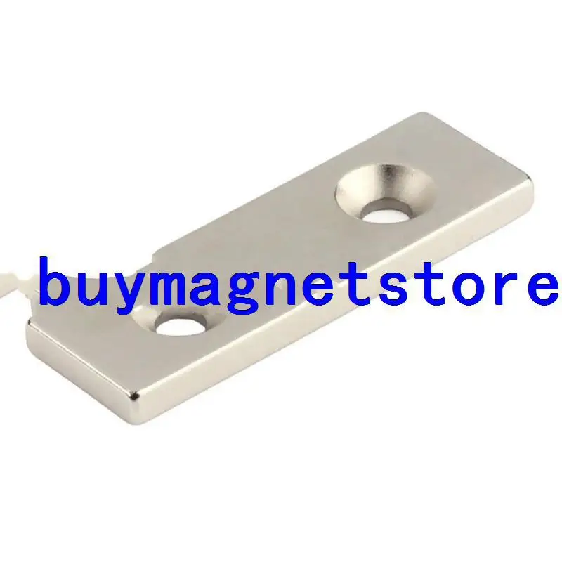 

One N35 Strong Block Magnet 60 mm x20 mm x 5 mm two Hole 5 mm RareEarth Neodymium