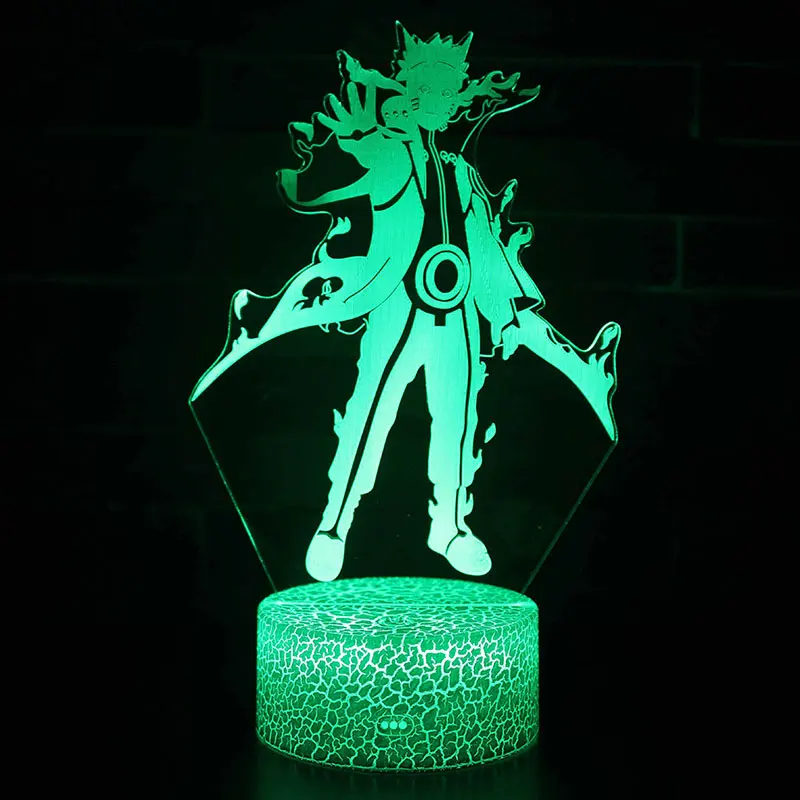 Long Tailed Dragon 3D Lamp USB Night Light Touch Table Lamps 7 Color Crack Base