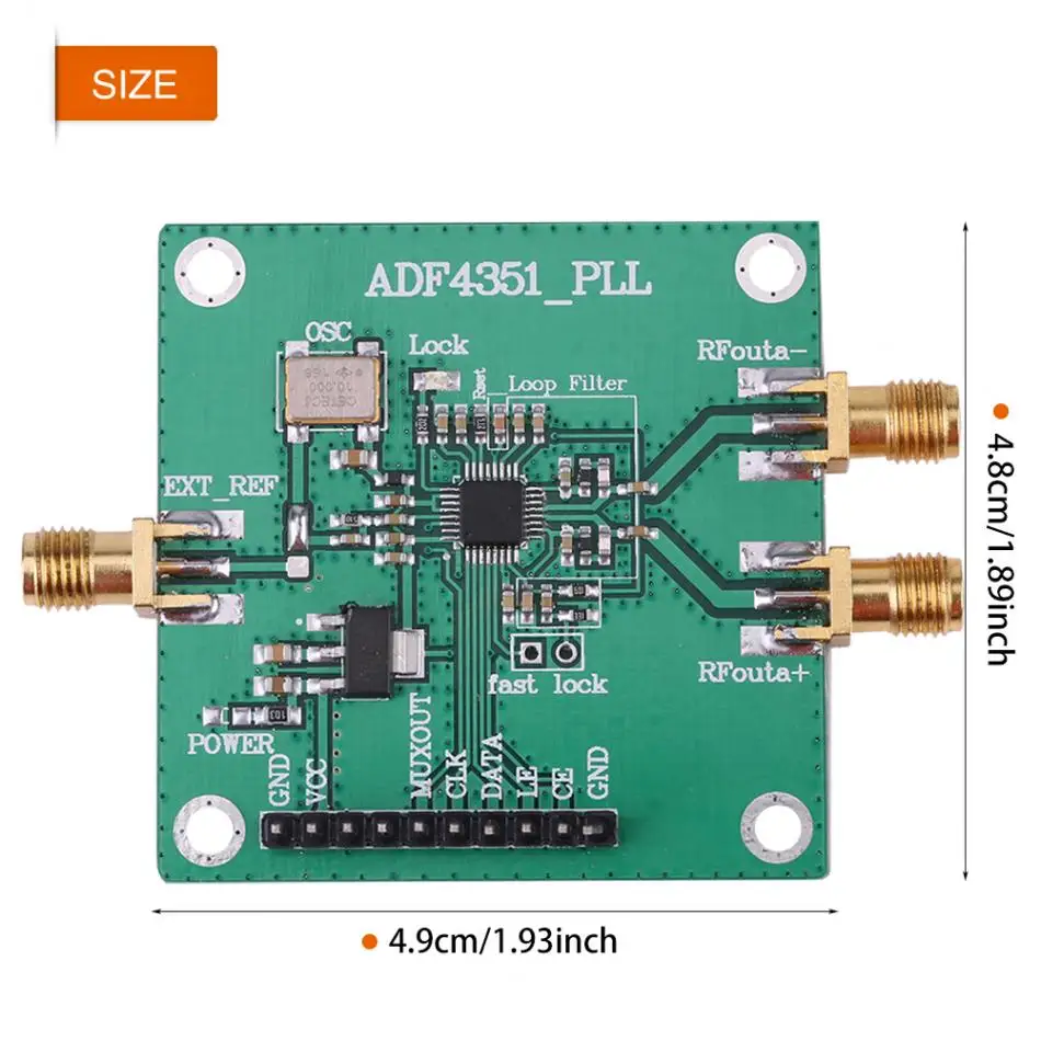 Модуль частотного синтезатора 35 м-4,4 ГГц источник радиочастотного сигнала фазовая Блокировка контура частоты синтезатор ADF4351 макетная плата