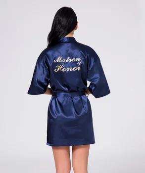 

BZEL New Wedding Matron of Honor Robe Bridesmaid Solid Bathrobe Kimono Robe Night Robe Bath Robe Women's Dressing Gown Wholesale