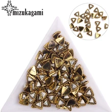 20pcs/lot Golden Zinc Alloy Metal Small Triangle UV Gel Art Decoration Set Beads For DIY UV Charms Jewelry Accessories