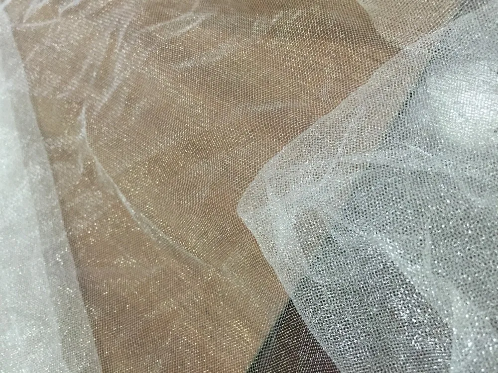 

NEW 63" 160cm width, 2meters, ivory sparkly glitter fine tulle, shimmer soft mesh gauze, for wedding dress, veil, costume, deco