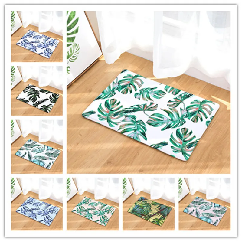 

Leaves Mats Feather Printed Bathroom Living Room Carpets Doormats Car Mat for Hallway Anti-Slip Tapete