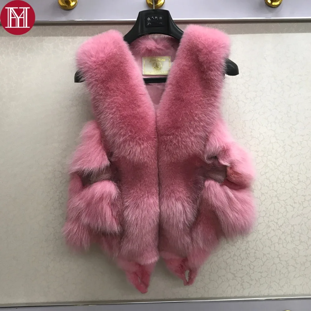 

100% real natural fox fur vest fashion winter sleeveless like whole fox coats 2017 lady good quality natural real fox fur gilet