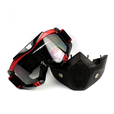 Винтажный мотоциклетный шлем маска для лица очки для harley шлем велосипед Маска от пыли и рот фильтр 1 шт - Цвет: Черный