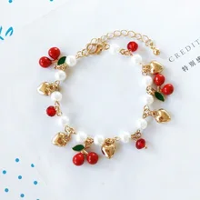 Корейский Творческий милый вишня любовь темперамент имитация жемчуга Мода девушка студенческий браслет ювелирные изделия женские аксессуары