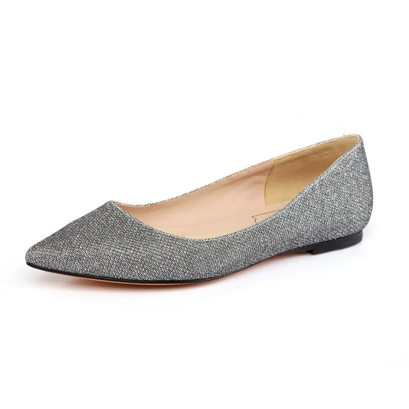 Bout Talon Bling Couleur D'été Glissement Bureau Faible Argent Véritable Femelle Chaussures De Surom Cuir En Pompes Des Mode 2018 À Pointu Femmes Sur Brillant 0wqUPqZ