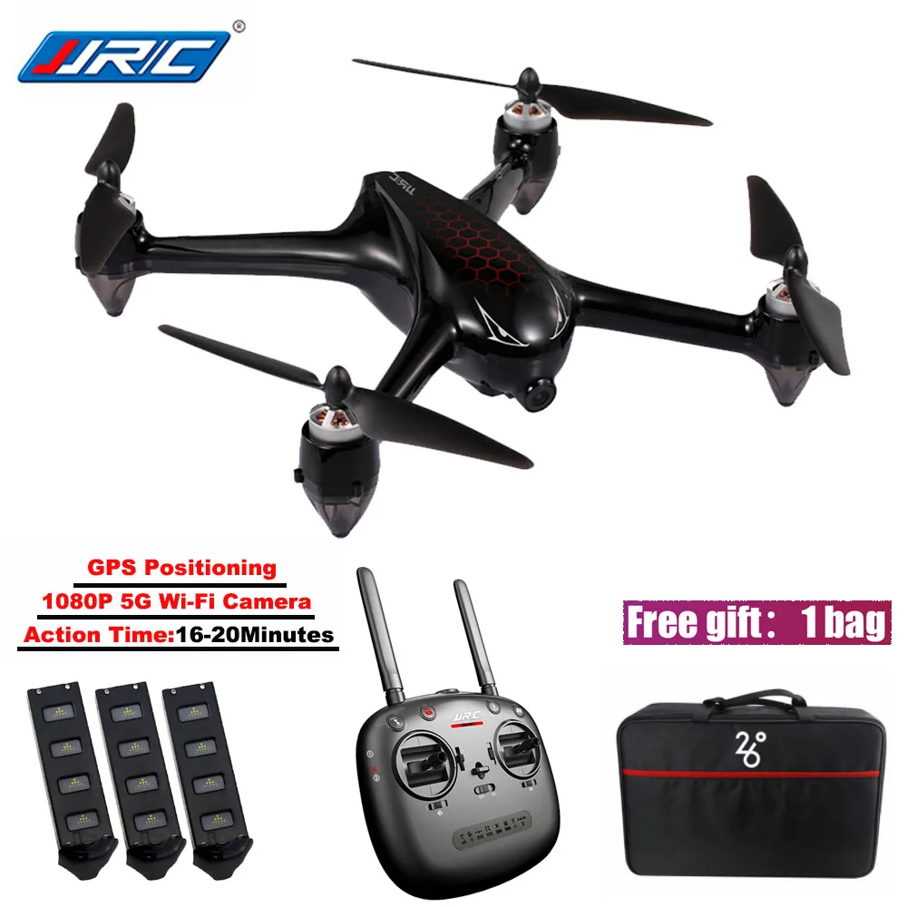 JJR/C X8 GPS RC Дрон с камерой 1080P 5G Wifi FPV Бесщеточный Квадрокоптер 3 батареями следите за