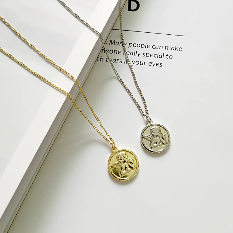 14K Yellow Gold Guardian Angel Coin 