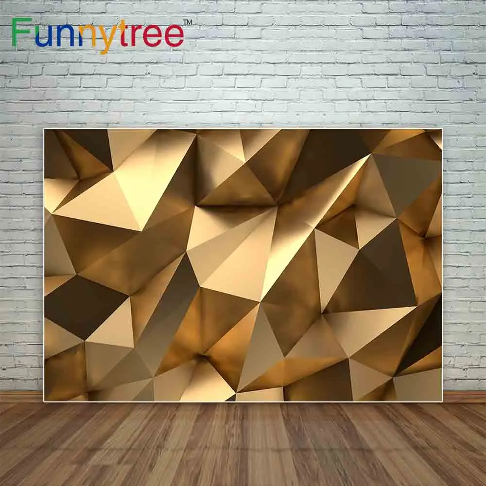

Funnytree newborn photography light 3D rendering of gold polygon stereoscopic abstract backdrop printing studio photo background