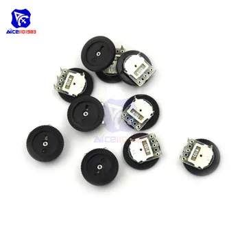 

10PCS/Lot Volume Wheel Gear Potentiometer B103 10K Ohm 3-Pin Single Linear Dial Wheel Potentiometer Stereo Volume Level Control