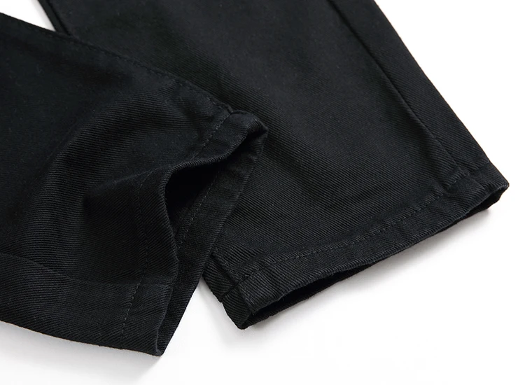 Aolamegs Men Jeans Hole Pants Full Length Black Dark Summer Cut Broken Explosion Section Stretch Denim Straight Fashion Relaxing (11)