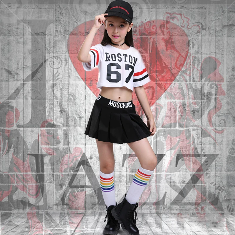 Jazz Dance Children Performance Costume Casual Hip Hop Stage Wear Letter Print Dance Costumes Jazzy Stripe Dance Wear Kids Cloth Jazz Dance Children Performance Costume Casual Hip Hop Stage Wear Letter Print Dance Costumes Jazzy Stripe Dance Wear Kids Cloth