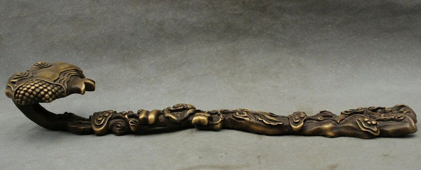 

song voge gem S2381 14" Chinese Pure Bronze FengShui Longevity lucidum LingZhi Statue