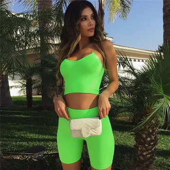 

US Women Summer Bodycon Crop Top Vest Shorts 2 Pieces Set Jumpsuit Outfit