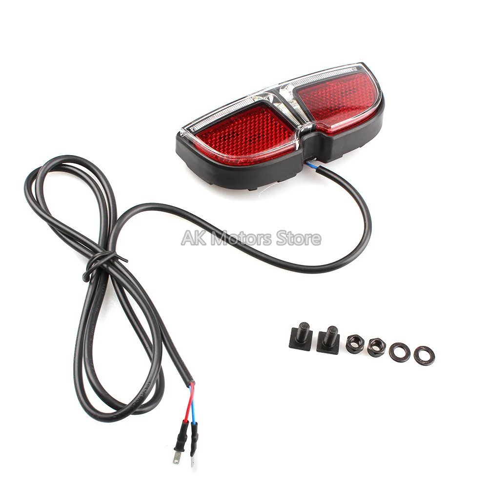 Discount 6V Electric Bicycle Taillight eBike Brake Rear Tail Light LED Warning Lamp For Bafang BBS Mid Drive Motor Safety Night Light 2