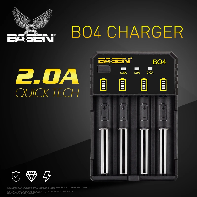 Basen зарядное устройство для электроники батарея Быстрый 4 слота Usb 18650 Li ion 3 7 В в 5
