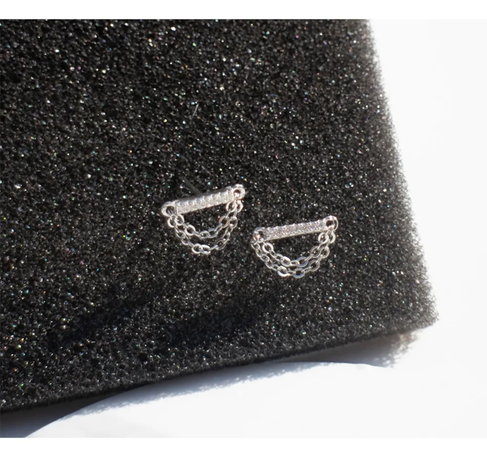 Новинка 925, серьги из стерлингового серебра, на заказ, модные, циркониевые, двухслойные, серьги-гвоздики, дикая индивидуальность, тренд, женские серьги для девочек, еврей