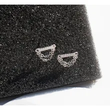 Новинка 925, серьги из стерлингового серебра, на заказ, модные, циркониевые, двухслойные, серьги-гвоздики, дикая индивидуальность, тренд, женские серьги для девочек, еврей