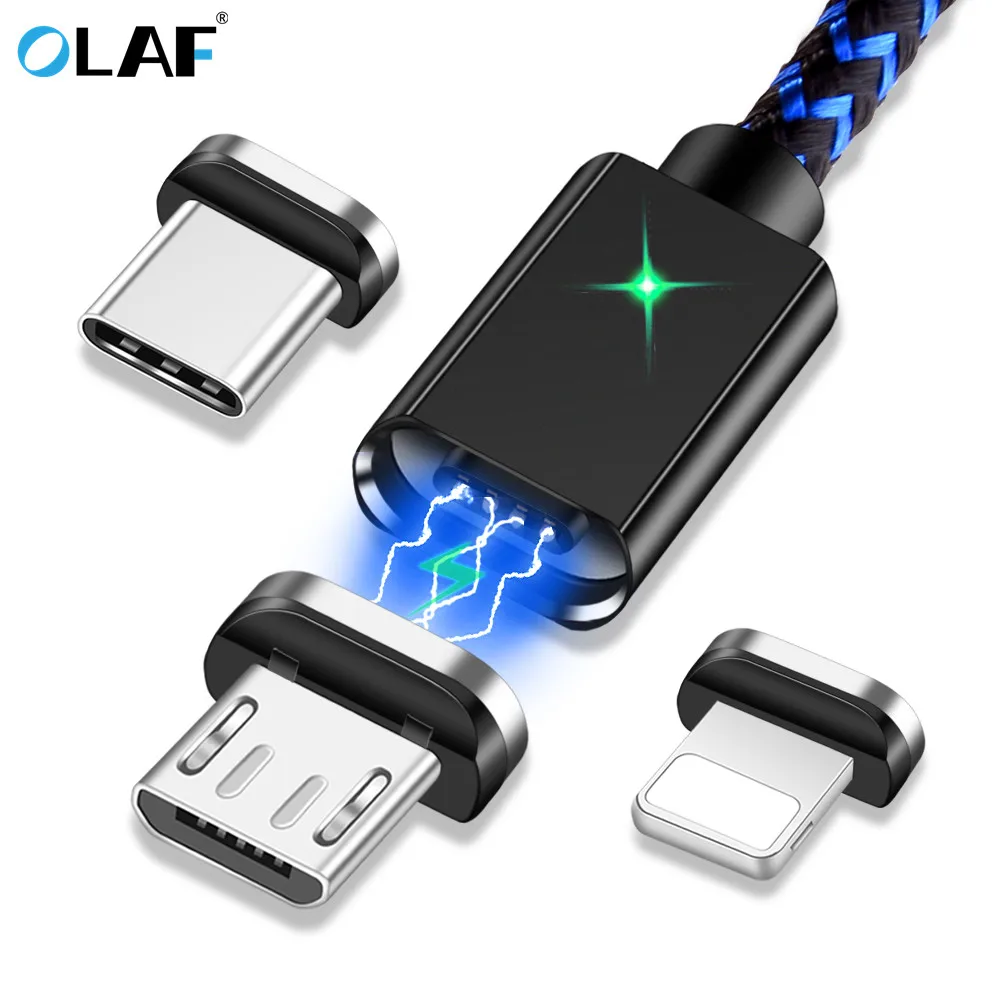 

OLAF Magnetic Charger For iPhone Micro USB Type C Cable Fast Charging Magnet USB Charger Micro USB Cable For Samsung For Xiaomi