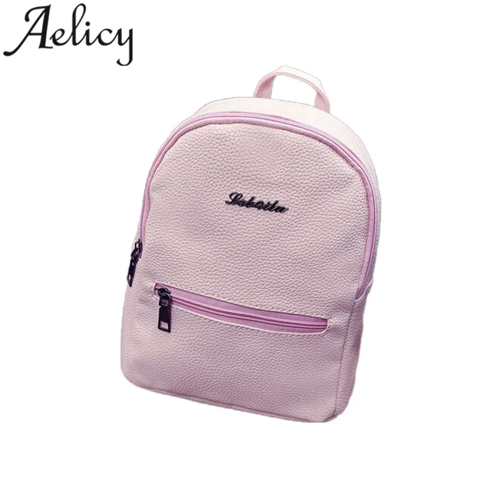 

Aelicy Women Leather Travel Backpack Satchel Women Shoulder Rucksack Female simple style women pu leather backpacks for teenage