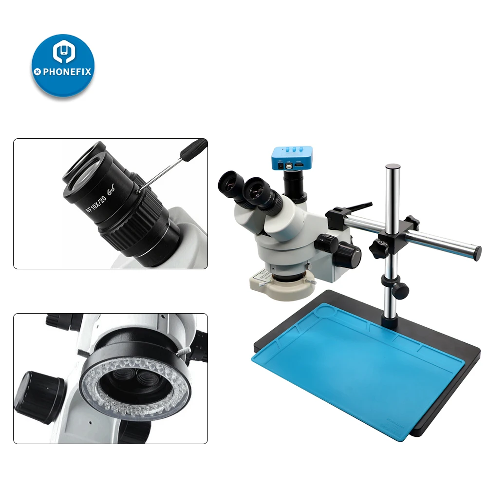 3.5x-90x trinocular microscópio estéreo zoom contínuo simull