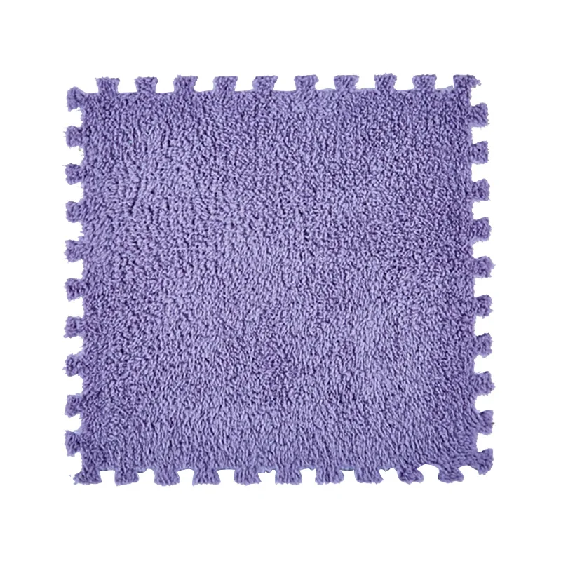 Junejour 1 шт. EVA детская комната пена замша ковры ковер пэтчворк детская пена головоломка коврик длинный пух ребенок для гостиной - Цвет: grey purple