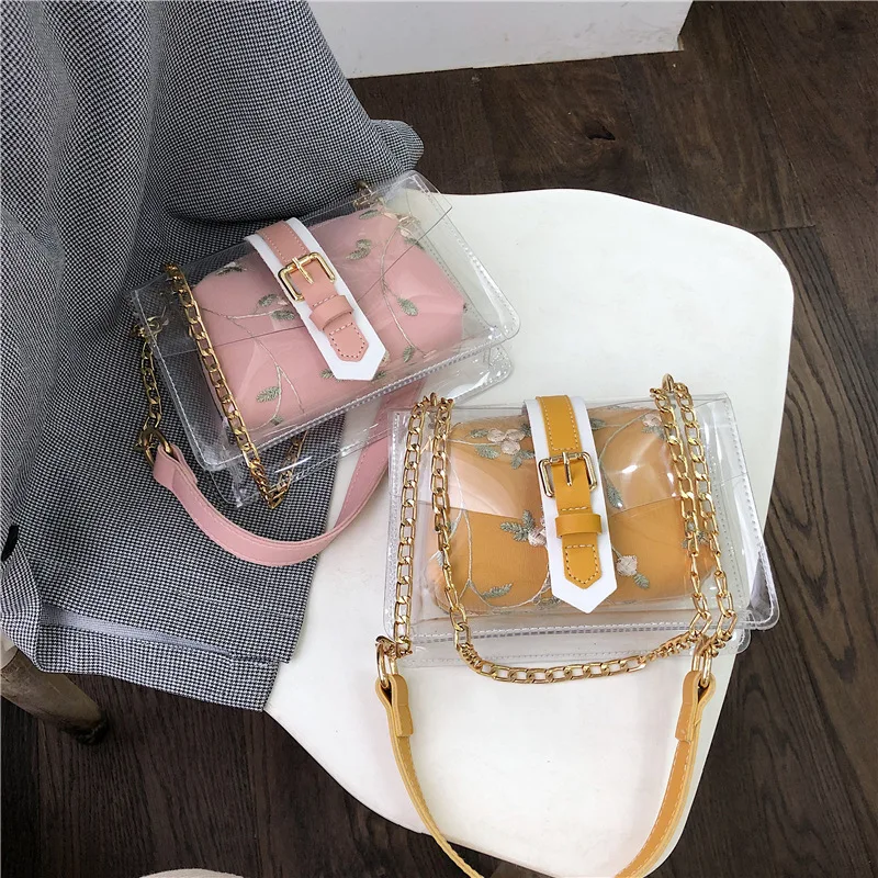 

Summer Transparent Jelly Bag Crossbody Bags For Women 2019 Quality PVC Luxury Handbags Designer Ladies Beach Clear Shoulder Bag