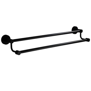 

European black punch-free long towel rack double room towel rack stainless steel double towel bar single rod LO4181151