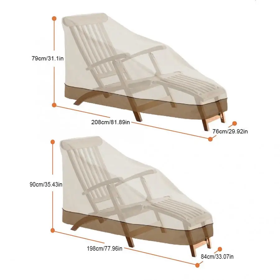 Водонепроницаемый патио чехол для кресла для отдыха сверхмощный открытый шезлонг